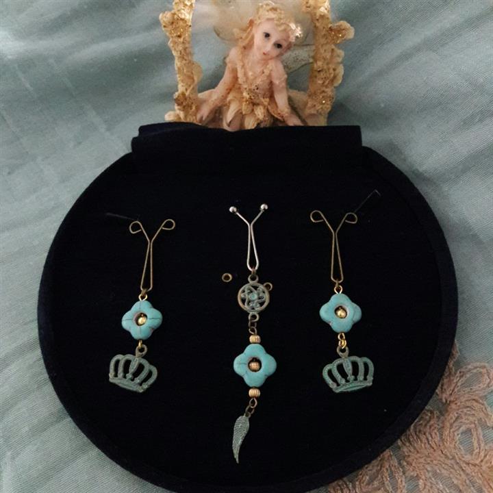 گیره روسری با سنگ فیروزه